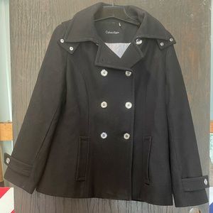 Women’s black Calvin Klein pea coat size large